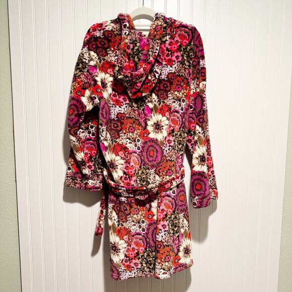 Vera Bradley Rosewood Floral Plush Robe Hooded Size Large XLarge - Picture 6 of 6